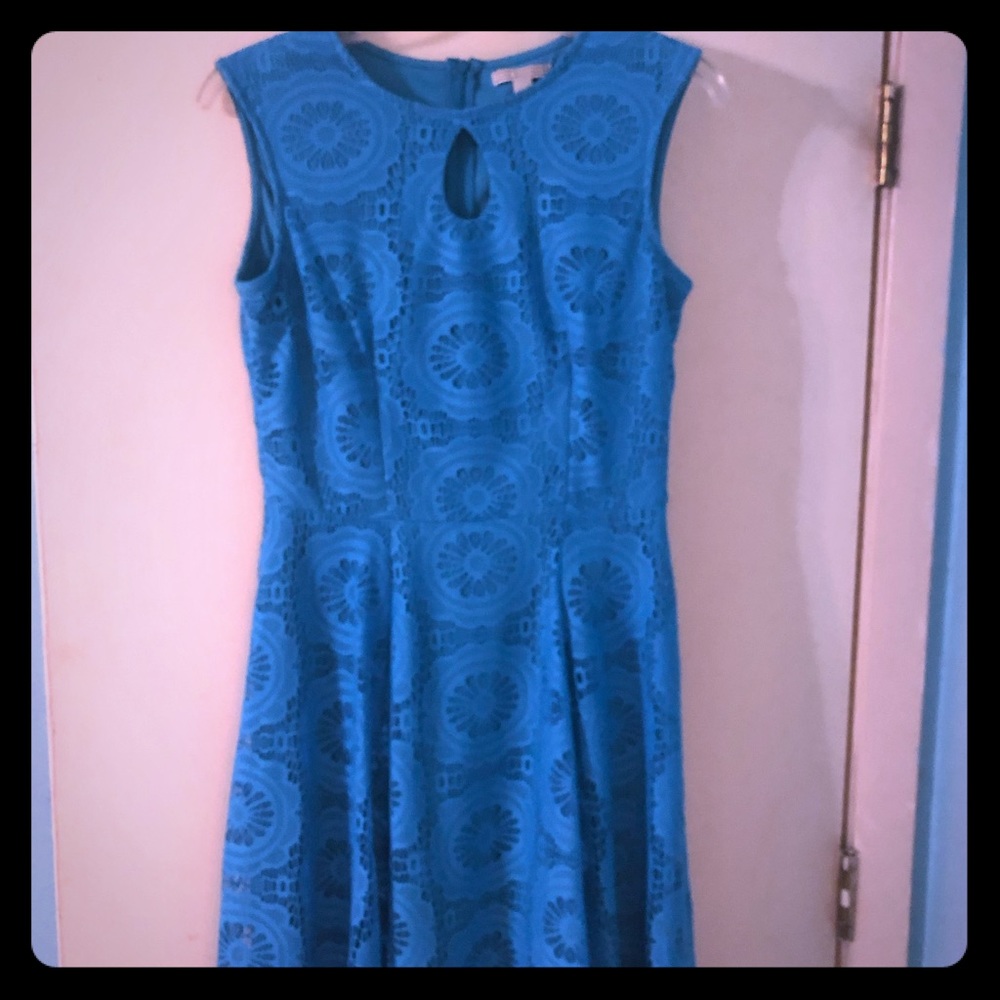 Turquoise lace dress